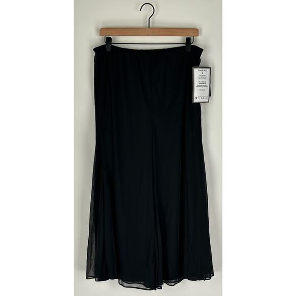 Alex Evenings Wide Leg Chiffon Cropped Mesh Pant Womens Large New Flowy Formal - Picture 3 of 10